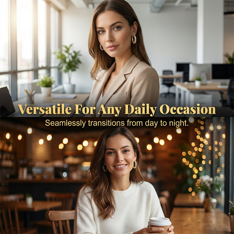 Sparkling Zircon Hollow Hoop Earrings