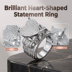 Sparkling Heart-Shaped Ring for Women
