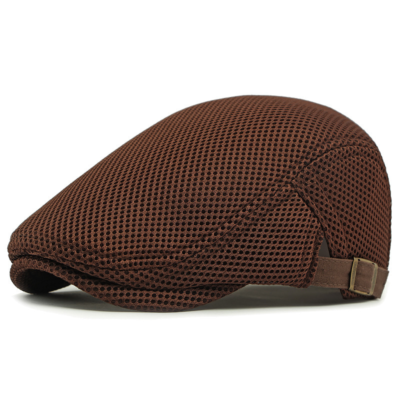 🧢Breathable Flat Cap with Adjustable Strap – Mesh Fabric, Classic Ivy Style & Built-in Sweatband – All-Day Comfort🌞