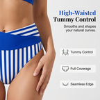 👙Two-Piece Color Block & Stripe Bikini Swimsuit