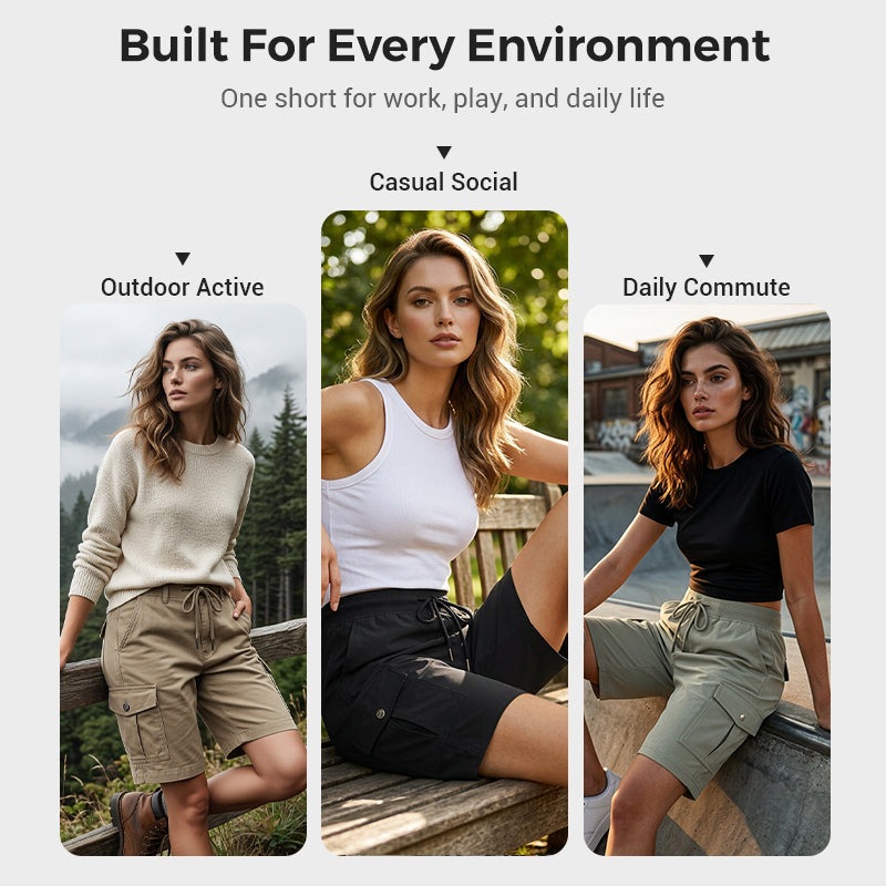 Women's Quick-Dry Cargo Shorts with Pockets