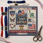 🎁Hot sale🧵USA 250th Anniversary Commemorative Cross Stitch Kit