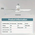 🔥SmartBreez 40W LED Ceiling Fan Light – 20.5 Ultra-Quiet with Remote 🎯 | E27 + FREE B22 Adapter 🔌