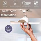 🔥SmartBreez 40W LED Ceiling Fan Light – 20.5 Ultra-Quiet with Remote 🎯 | E27 + FREE B22 Adapter 🔌