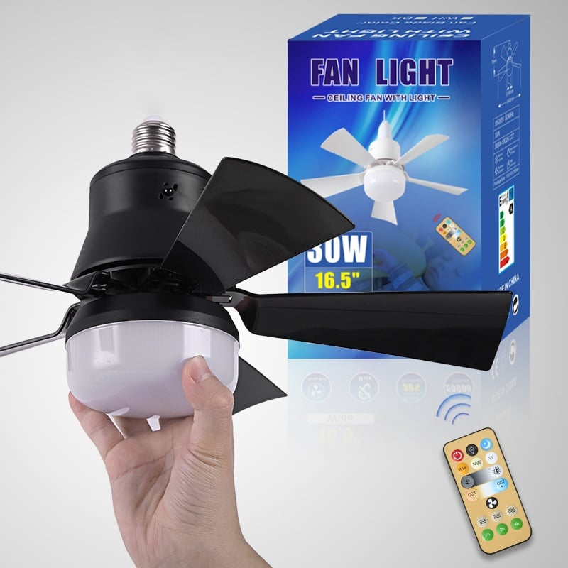 🔥SmartBreez 40W LED Ceiling Fan Light – 20.5 Ultra-Quiet with Remote 🎯 | E27 + FREE B22 Adapter 🔌