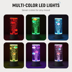 🐟💧 LED Fish Aquarium Bubble Lamp – 7-Color LED & Remote Control – USB/Battery Powered & Zen Ambience 🏠
