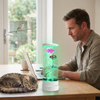 🐟💧 LED Fish Aquarium Bubble Lamp – 7-Color LED & Remote Control – USB/Battery Powered & Zen Ambience 🏠