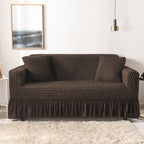 Bubble Texture Elastic Ruffled Sofa Cover