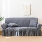Bubble Texture Elastic Ruffled Sofa Cover