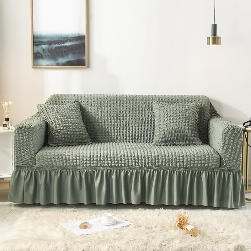 Bubble Texture Elastic Ruffled Sofa Cover