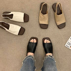 Women's Retro Square Toe Slingback Sandals
