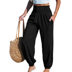 Women's Smocked High Waist Harem Pants 🌞Effortless Summer Style & Comfort✨