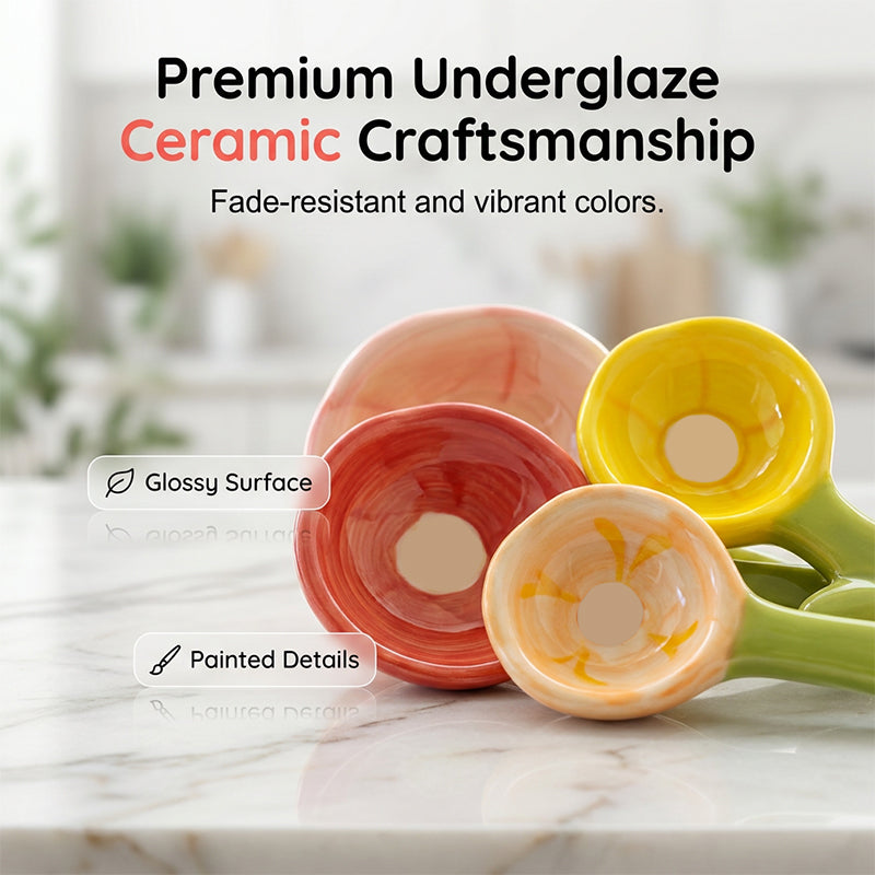 Ceramic Flower Measuring Spoon Set