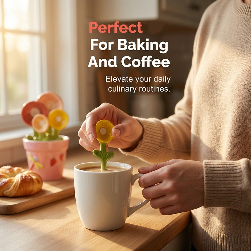Ceramic Flower Measuring Spoon Set