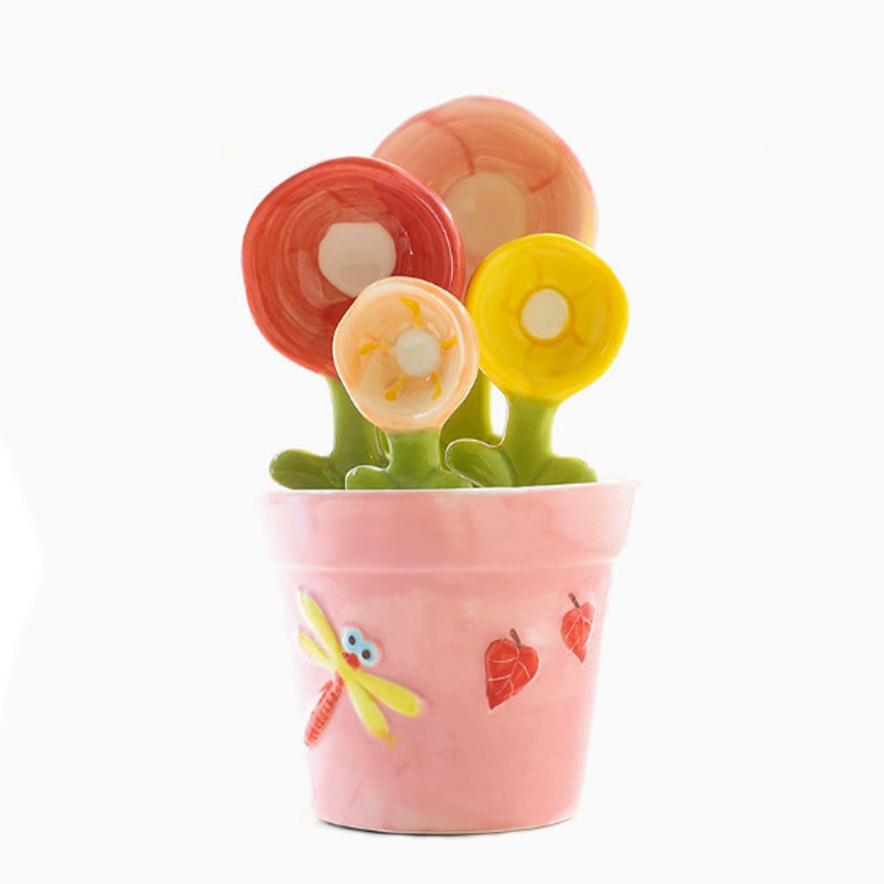Ceramic Flower Measuring Spoon Set