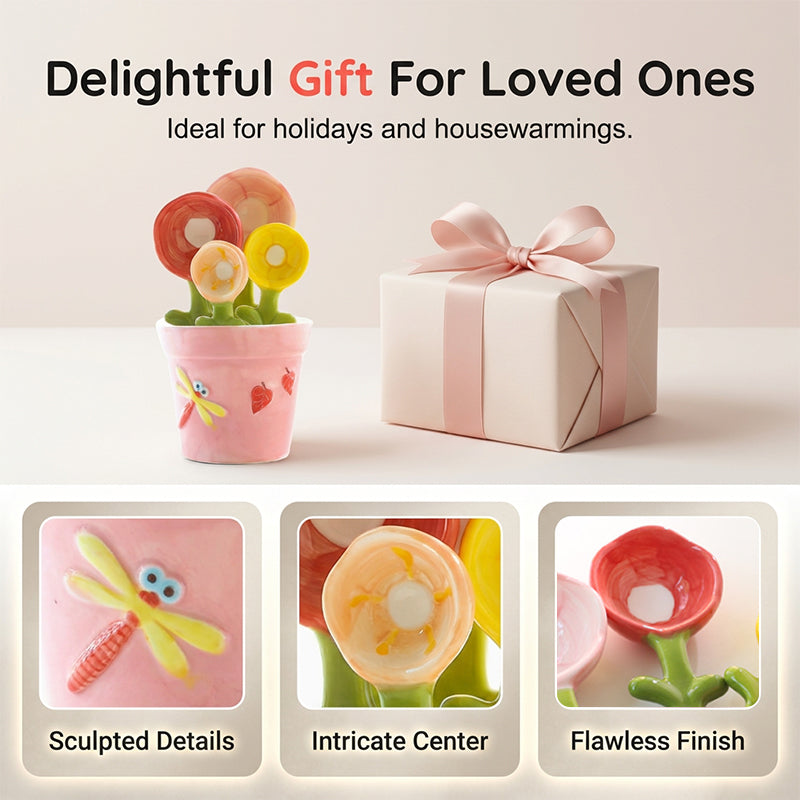 Ceramic Flower Measuring Spoon Set