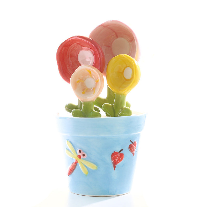 Ceramic Flower Measuring Spoon Set