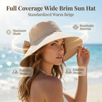 Women's Bowknot Wide Brim Sun Protective Hat