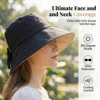 Women's Bowknot Wide Brim Sun Protective Hat