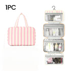 Striped Hanging Travel Toiletry Bag