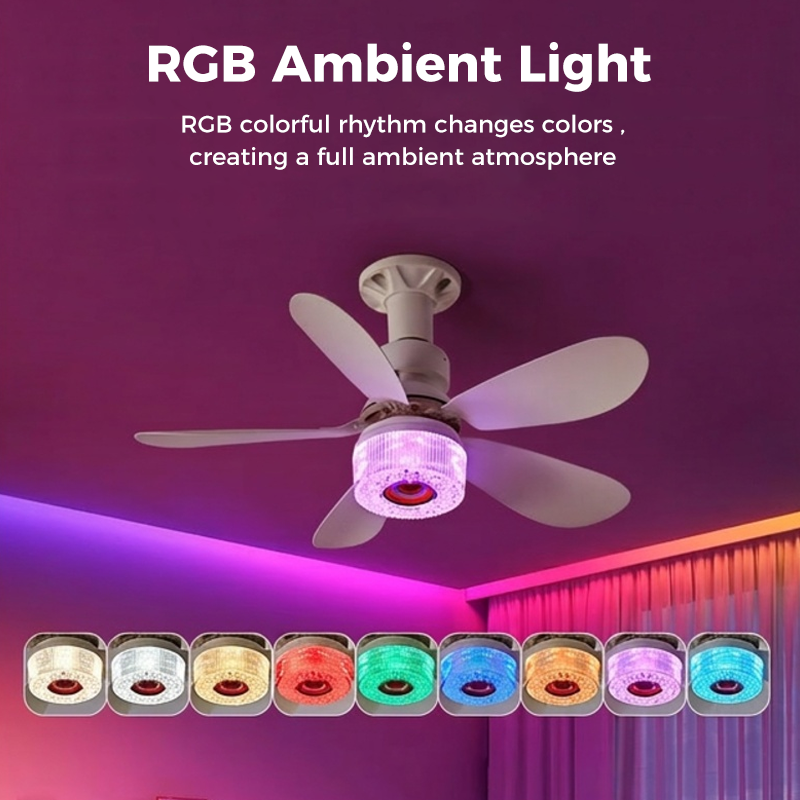 3-in-1 Ceiling Fan with Light and Bluetooth Speaker