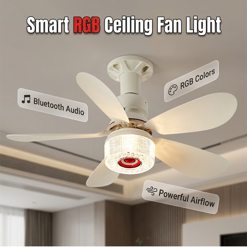 3-in-1 Ceiling Fan with Light and Bluetooth Speaker