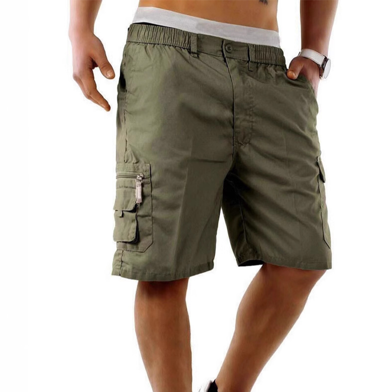 Men's Cargo Shorts – Elastic Waist, Multi-Pocket, Durable 🍁