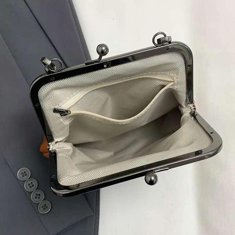Women's Kiss Lock Crossbody Bag with Top Handle