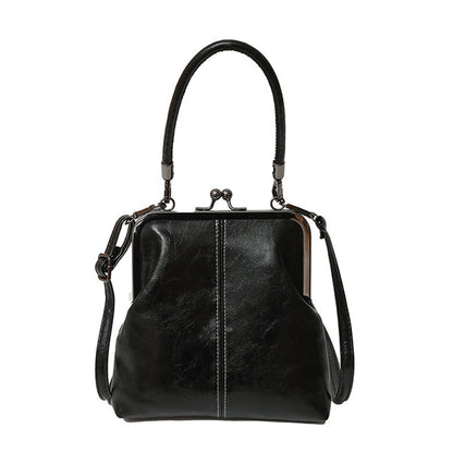 Women's Kiss Lock Crossbody Bag with Top Handle