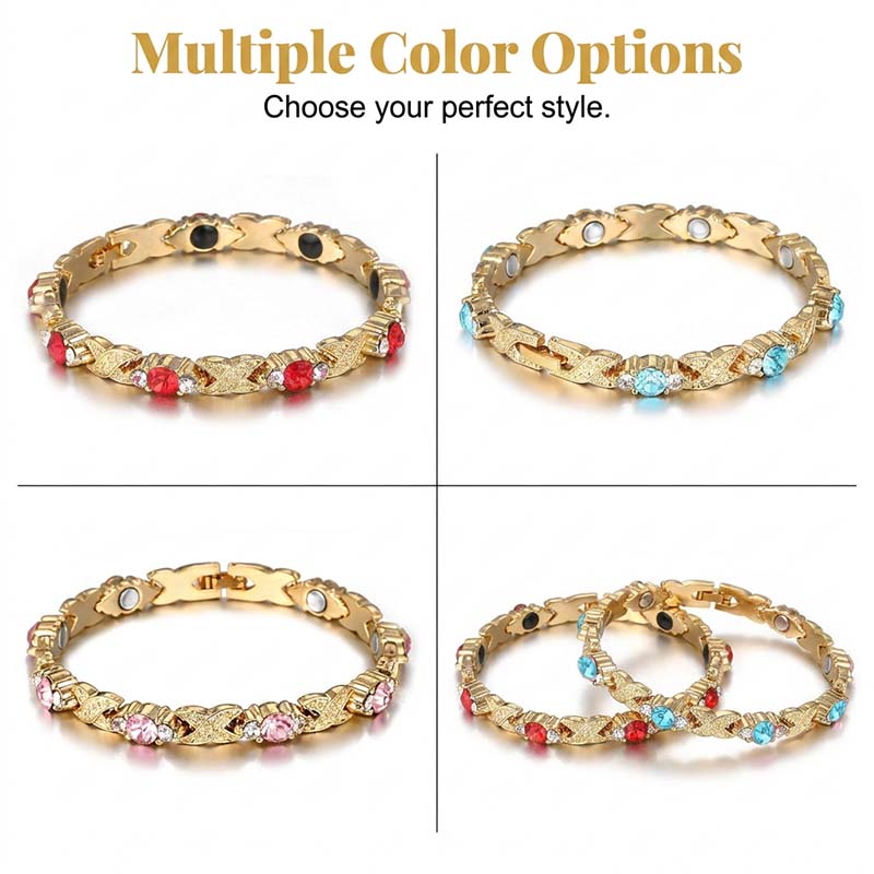 Fashionable Magnetic Bracelet with Rhinestones