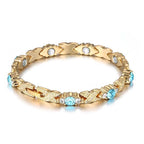 Fashionable Magnetic Bracelet with Rhinestones