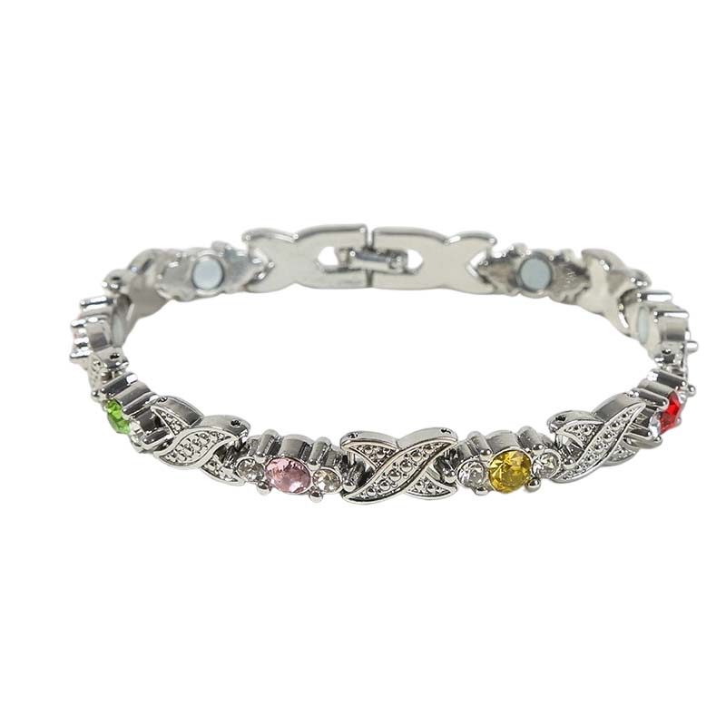 Fashionable Magnetic Bracelet with Rhinestones