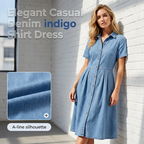 🔥Limited-time offer-Women's Elegant & Casual Denim Shirt Dress
