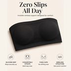 🤎Convertible Strapless Bandeau Bra with Wireless Comfort, Anti-Slip Grip & Removable Straps