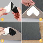 Heart-Shaped Reusable Non-Slip Rug Grippers