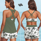 ✨Women's 3-Piece Swimsuit Tankini Set with Shorts