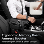 🚗Car Center Console Armrest Cover with Side Storage Pockets, Soft Protective Cushion Organizer