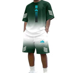 👕Men's Summer T-Shirt & Shorts Set – Gradient design, breathable & lightweight – Perfect for hot days & casual outings 🩳