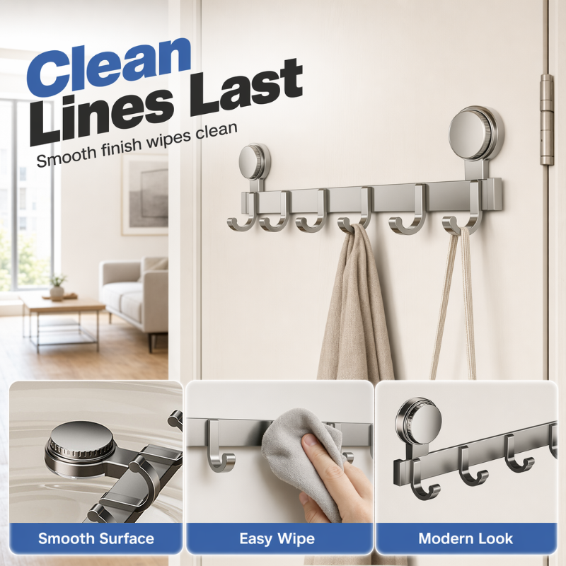 🚪📌 Suction Cup Over Door Hook Rack – Tool-Free Install, Strong Hold, No Drilling & Clutter-Free Entryway ✨
