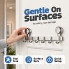 🚪📌 Suction Cup Over Door Hook Rack – Tool-Free Install, Strong Hold, No Drilling & Clutter-Free Entryway ✨