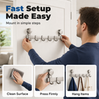 🚪📌 Suction Cup Over Door Hook Rack – Tool-Free Install, Strong Hold, No Drilling & Clutter-Free Entryway ✨