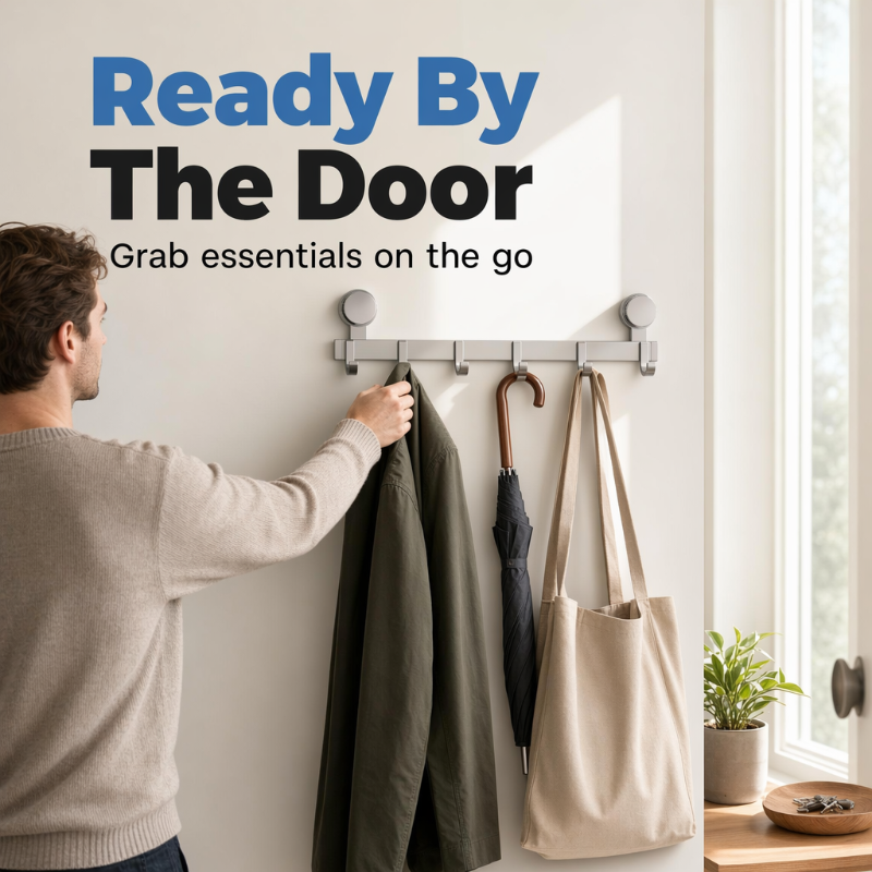 🚪📌 Suction Cup Over Door Hook Rack – Tool-Free Install, Strong Hold, No Drilling & Clutter-Free Entryway ✨