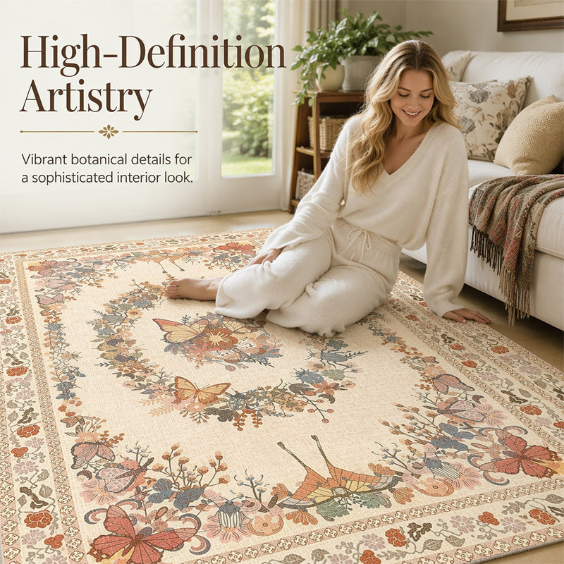 Easy-Care Floral Area Rug