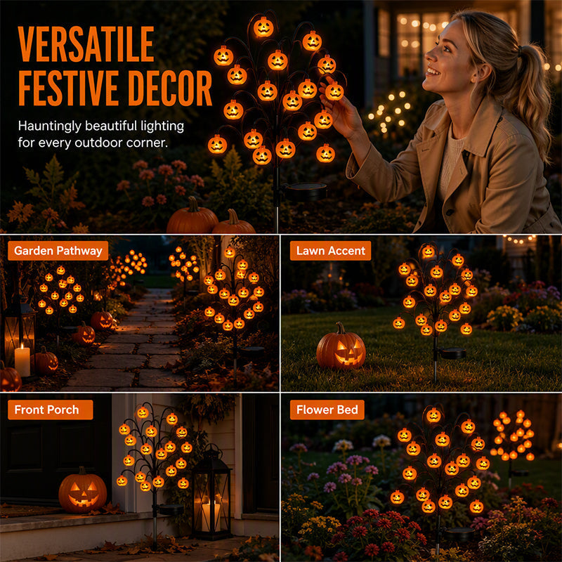 🎃🦇 43% OFF!👻Waterproof Halloween Pumpkin Solar Branch Lights