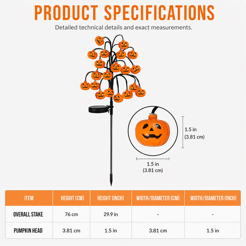🎃🦇 43% OFF!👻Waterproof Halloween Pumpkin Solar Branch Lights