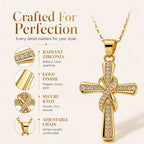 Women's Sparkling Twisted Knot Cross Pendant Necklace – Elegant design, brilliant shine & lightweight – Perfect for daily wear & special occasions 💖