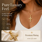 Women's Sparkling Twisted Knot Cross Pendant Necklace – Elegant design, brilliant shine & lightweight – Perfect for daily wear & special occasions 💖