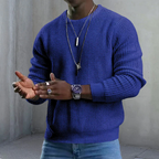 🎁JMIERR Men’s crew-neck jumpers – soft, relaxed jumpers, classic long-sleeved jumpers with ribbed hems