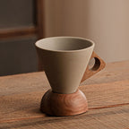 ☕Sip in Style Instantly! No-Slip Rustic Wood-Handle Mug