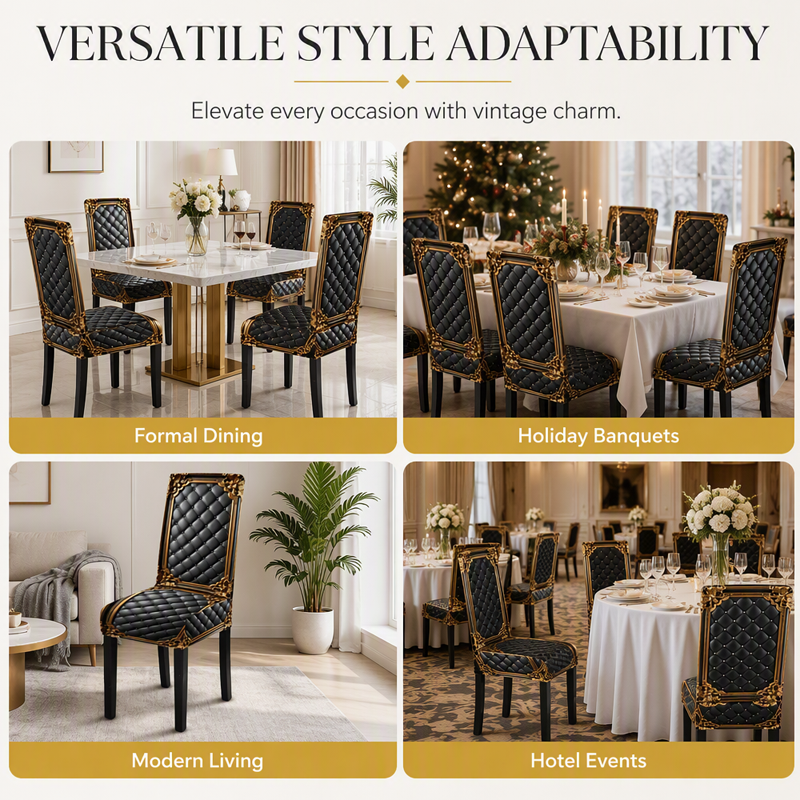 🪑  ✨ Washable Stretch Chair Cover – Baroque Gilded Print, High‑Density Elastic Fabric ✨